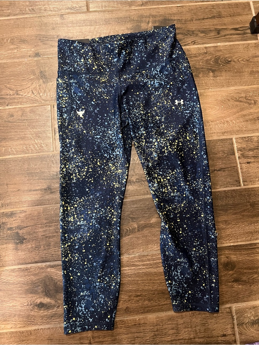 Under Armour Womens Navy Splatter Print Performance Leggings